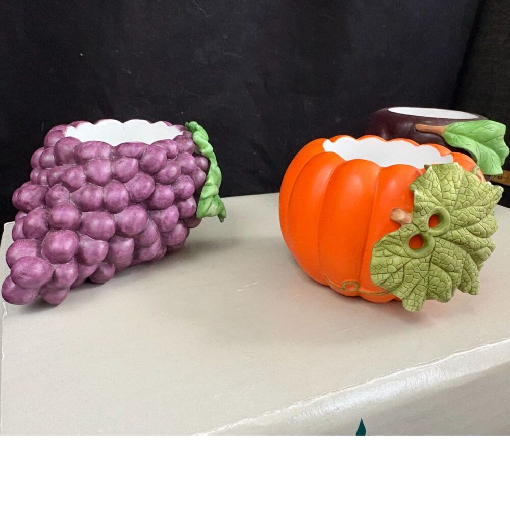 Vintage 2001 PartyLite Harvest Medley P7258 5 Pc Fruit Votive Candle Holders Box - Picture 5 of 13